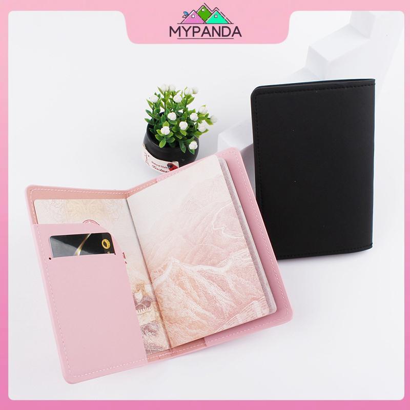 MYPANDA Lover Couple Passport Cover Hot Stamping Plane Travel Passport Cover Holder.