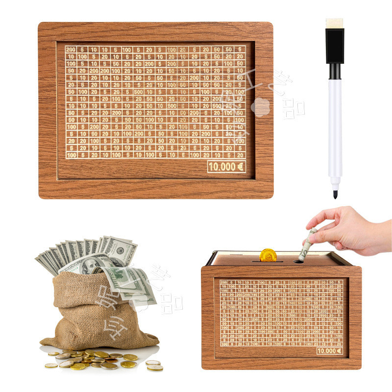 Money Box with Counter家居质柜台美元存钱罐儿童礼物木制工艺品Money Box玩物匣子Playbox20260228