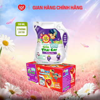 Sữa trái cây KUN vị nho thùng 24 túi x 110ml