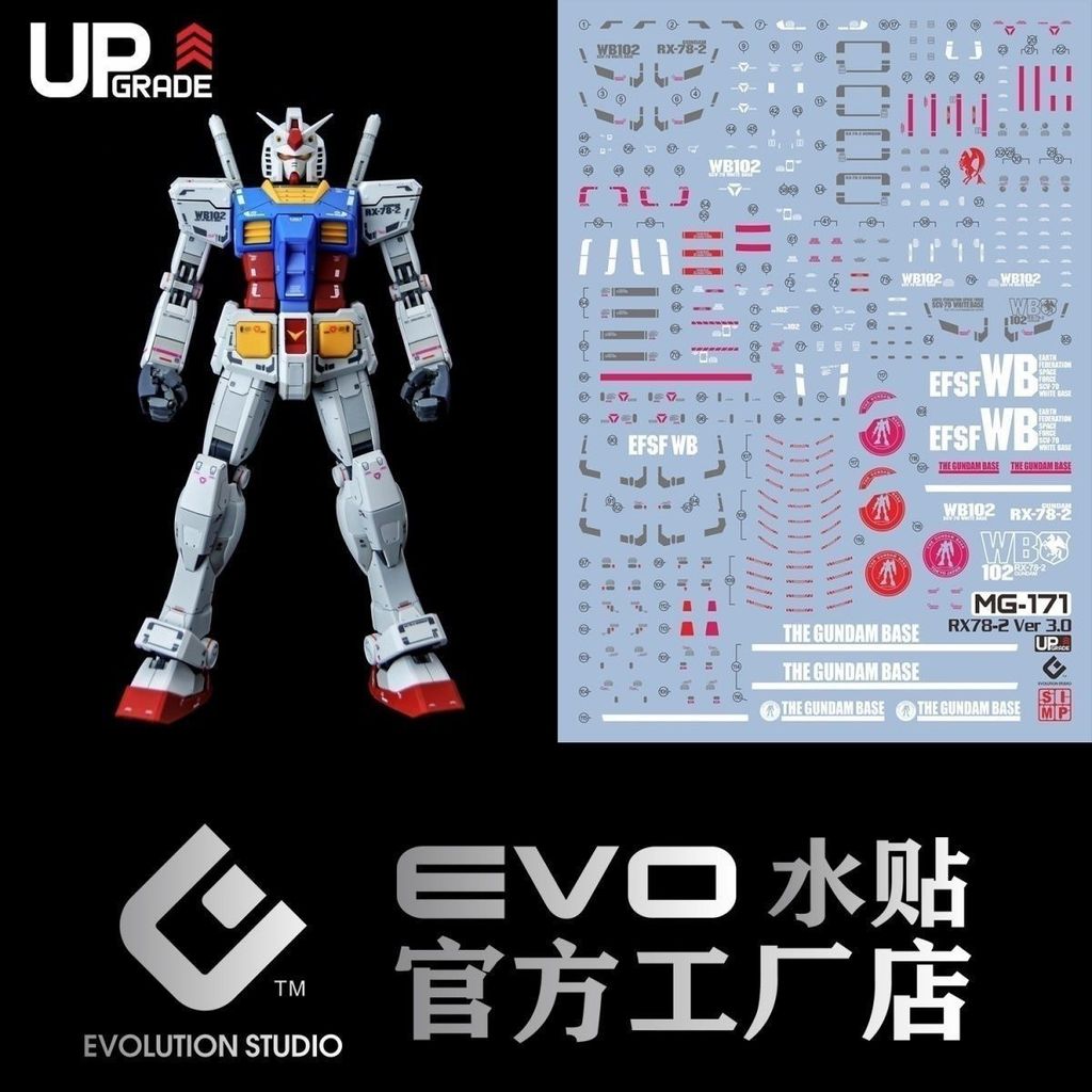 Nhãn dán nước huỳnh quang EVO MG3.0 RX78 Gundam Odaiba Limited