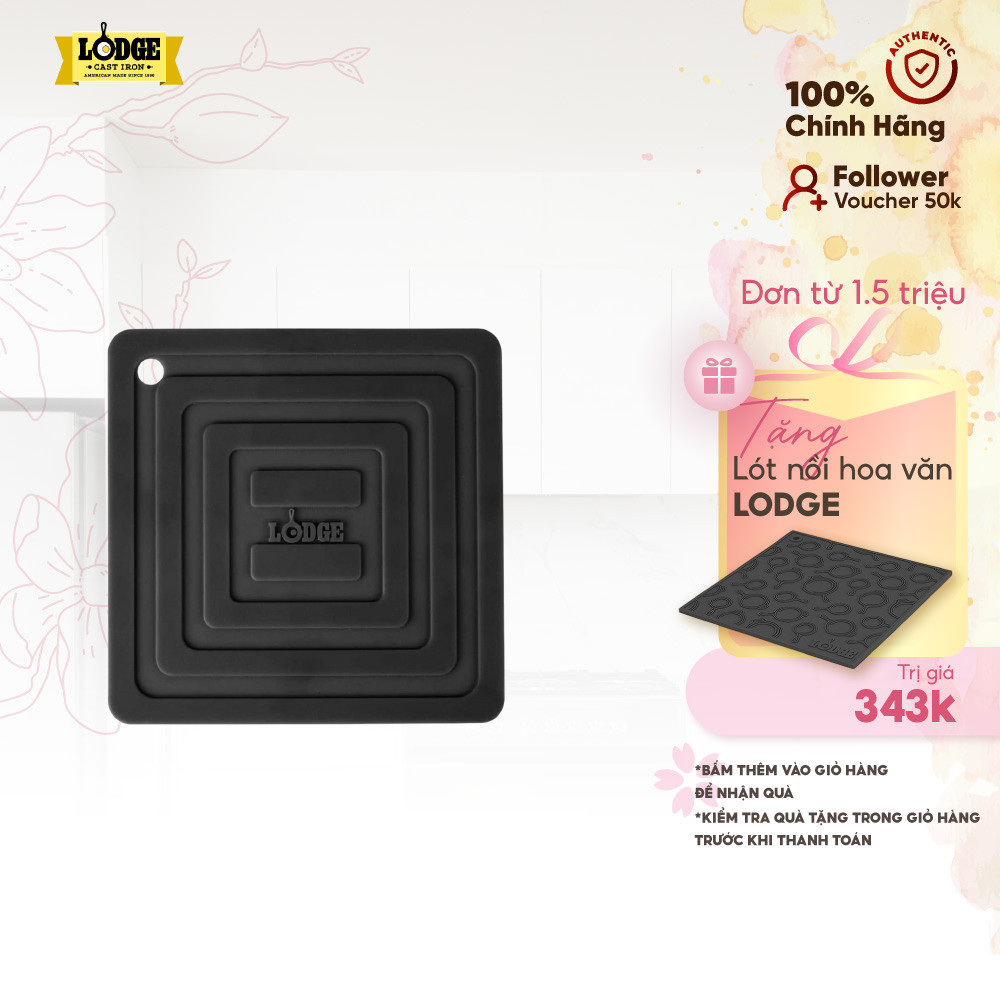 Lodge - Nhắc nồi silicone màu đen