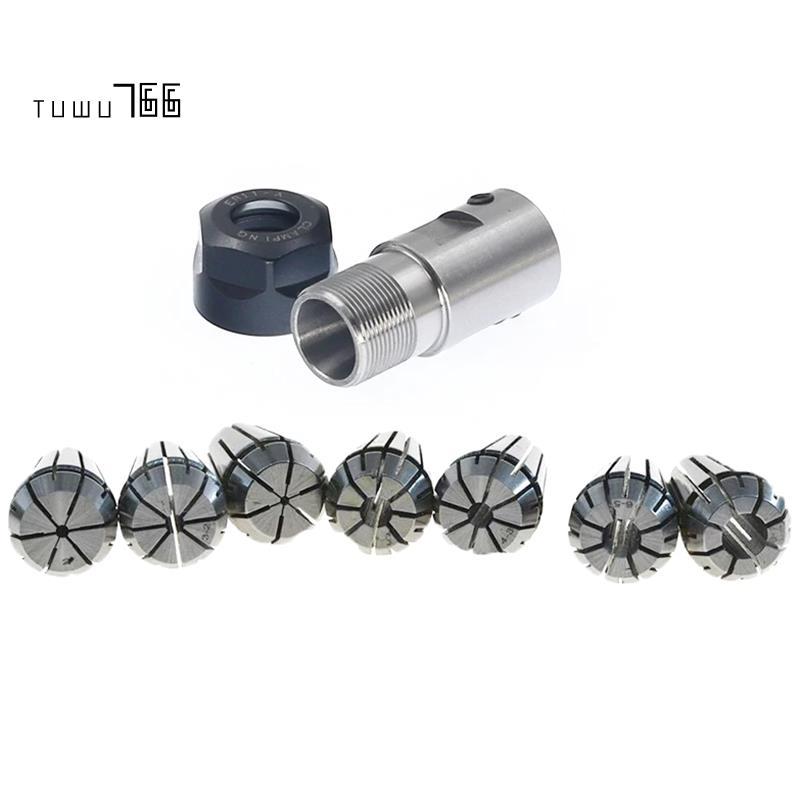 1 Bộ C25 ER20 + 7 Cái 3 -12mm Collet Chuck Động Cơ Trục Nối Dài Thanh Trục Trục Trục Chính Collet Ti