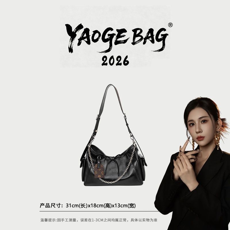 / Zhuzhu 3.5 [Black Samurai] [Tùy chỉnh Yaoge] Túi xách đeo vai phù hợp phong cách mới 2025 6996 Đen