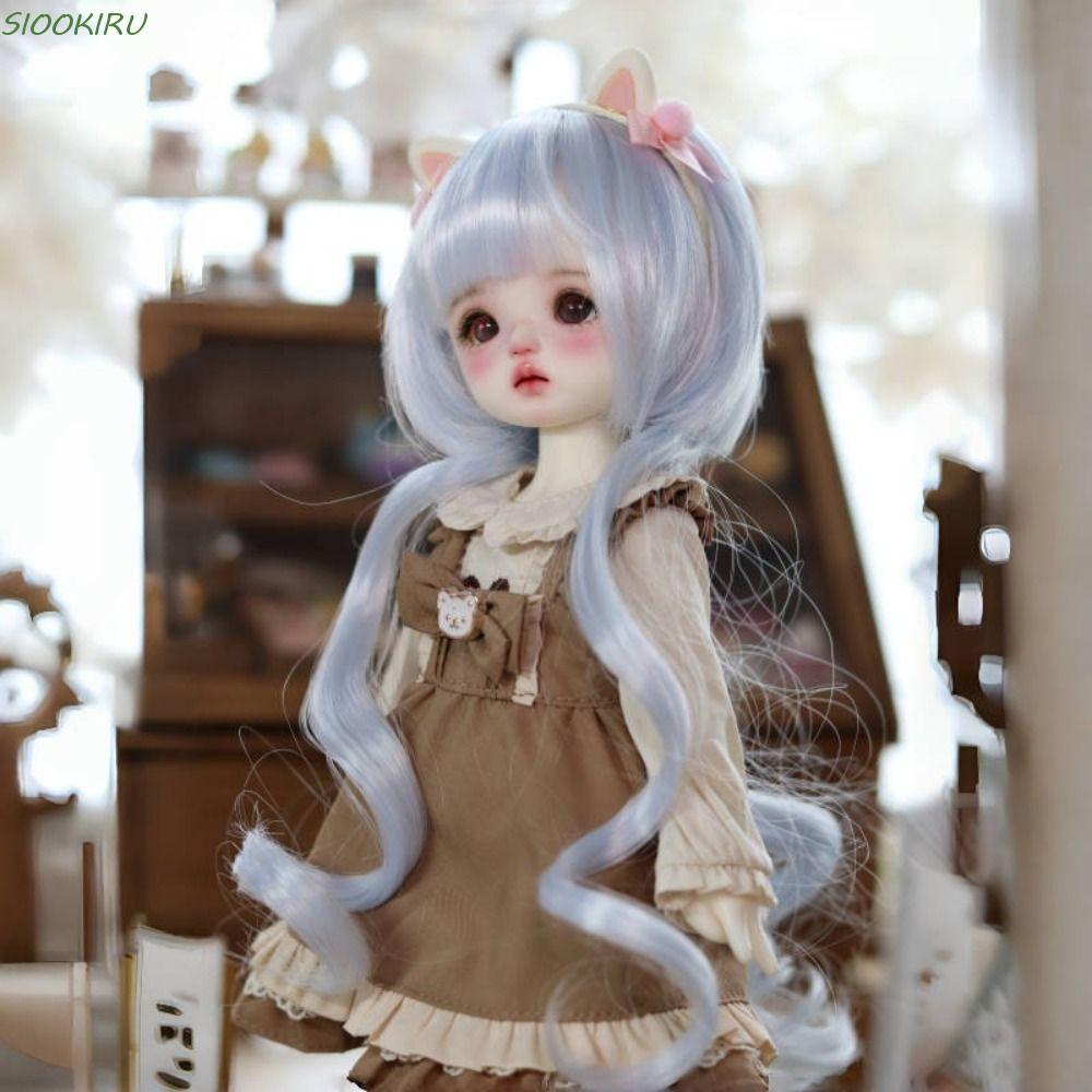 SIOOKIRU Bjd Doll Tóc Giả, Tóc Xoăn Nhiều Màu BJD SD Doll Hair, SD DIY Doll Tóc Giả Sợi Nhiệt Độ Cao