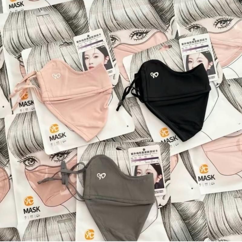 Combo 3 chiếc khẩu trang vải lụa chống nắng, chống tia UV có logo đổi màu ( tặng kèm thẻ test UV )