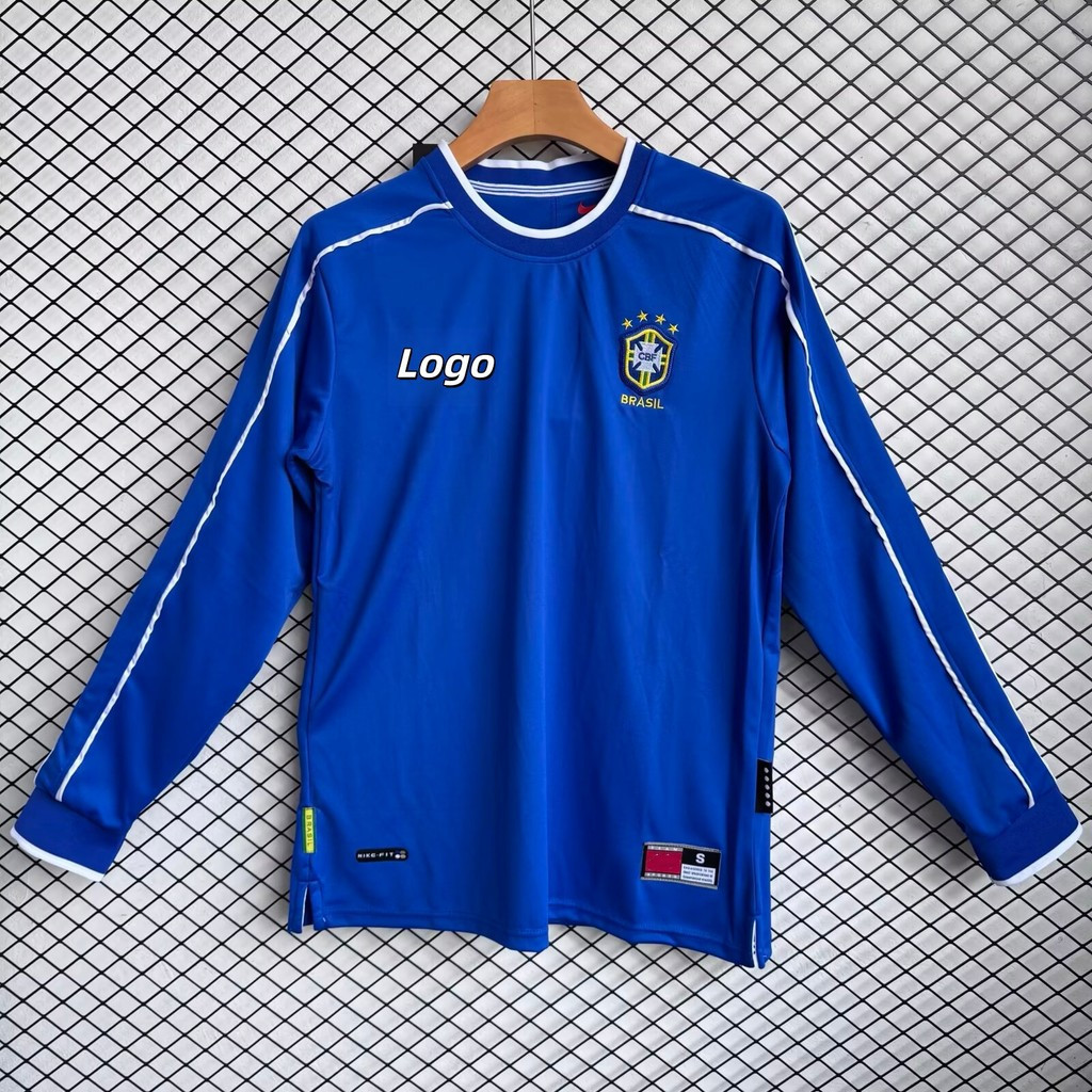 Phiên bản cổ điển Brazil 1998 Áo thun nam dài tay sân khách Brazil