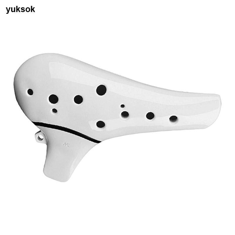 Mini ABS 12 lỗ Alto C Ocarina Nhạc cụ sáo đa âm có túi dành cho người mới bắt đầu và biểu diễn
