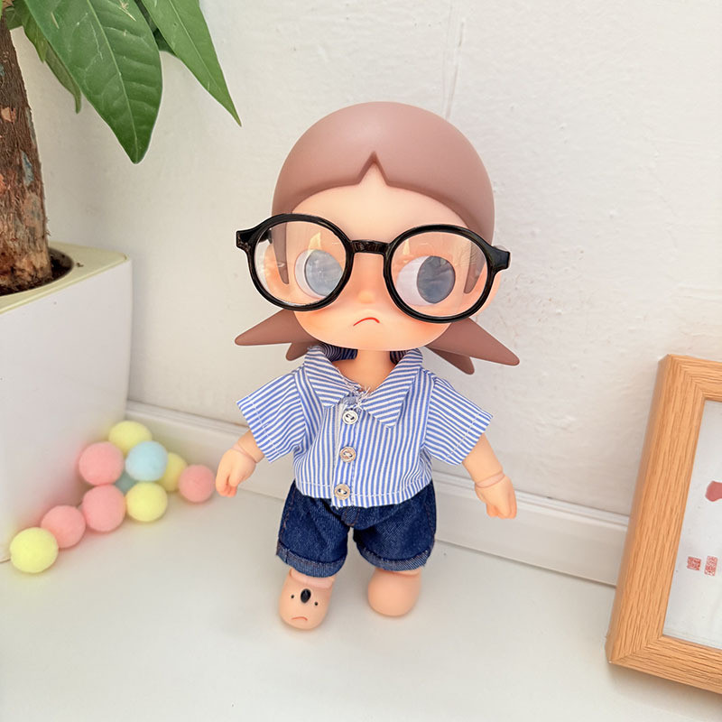 Zsiga Gazi Sister, bjd Doll Quần áo trẻ em Bộ Denim sọc quyến rũ