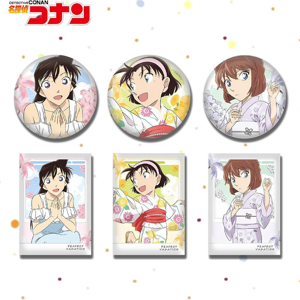 Bán chạy Detective Conan Girls 'Holiday Dress Series Bar Polaroid Photocard Mặt dây chuyền quà tặng 