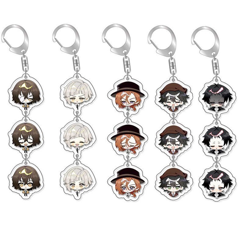 Bungo Stray Dogs Nakajima Atsushi Acrylic Keychain Anime 3-Piece Set