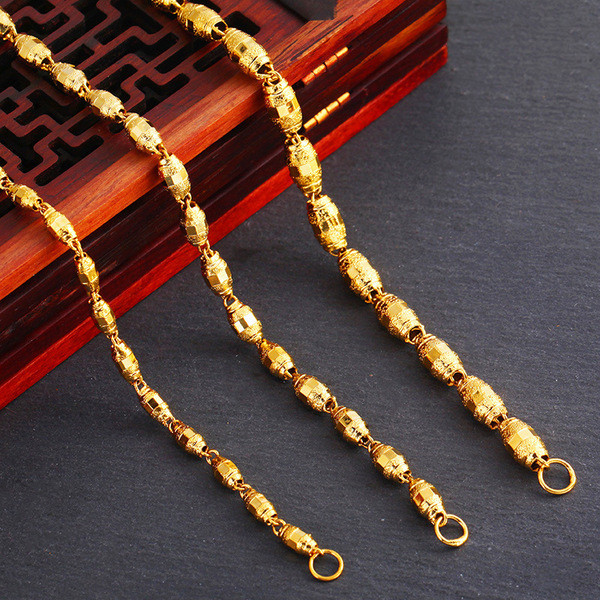 pearl necklace silver necklace necklace Xuyên Biên Giới Bán Chạy Việt Nam Cát Vàng Ô Liu Laser Vòng 