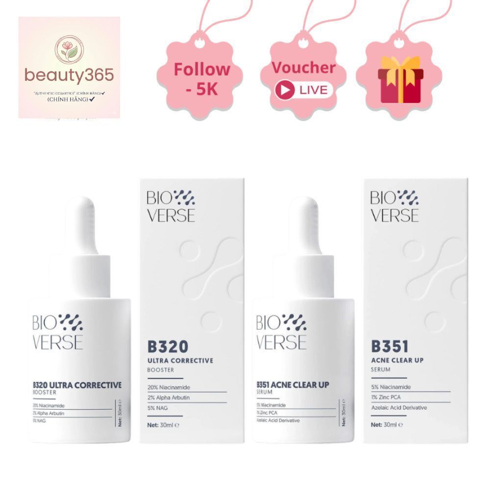 Tinh Chất Bioverse B320, B351 cải thiện mụn, làm sáng, mờ thâm.