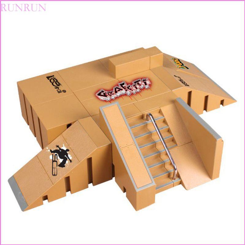 CHẠY 8 Chiếc Skate Park Kit Ramp Phần Cho Tech Deck Fingerboard Mini Finger Skateboard