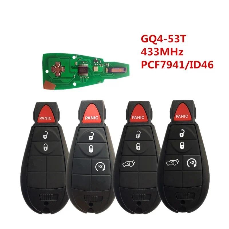 Hindley GQ4-53T 433 MHz ID46 Chip Fobik Chìa khóa xe từ xa fob cho Dodge RAM Jeep Cherokee Sport KL 