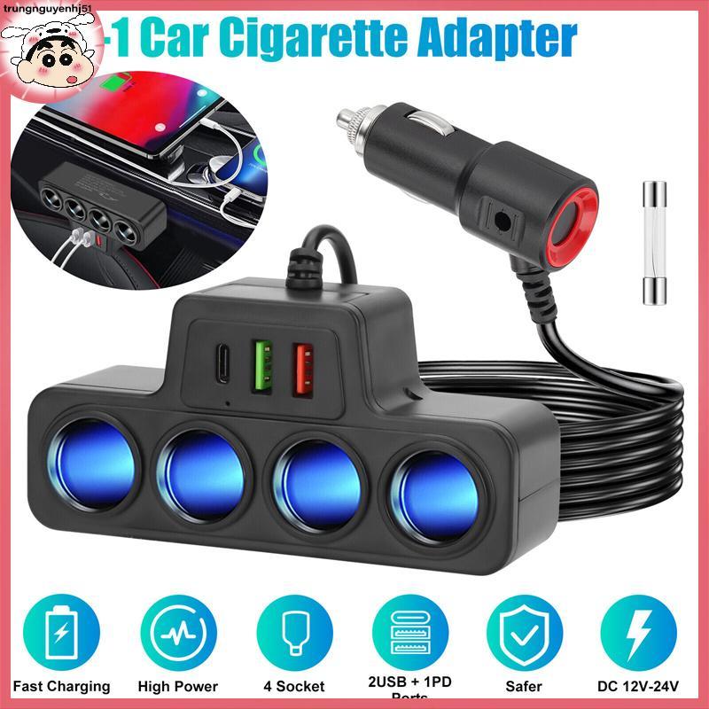 [Tàu 12 giờ] Car inverter Charger 120W Car USB Charger Adapter 12V 24V ổ cắm Splitter đường chuyến đ