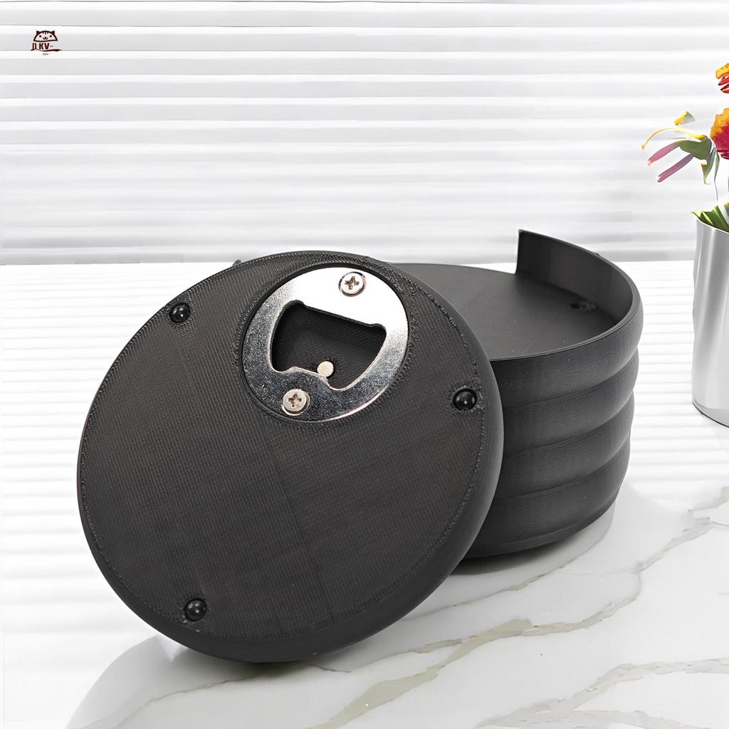 4 Chiếc 2 Trong 1 Di Động Bia Coaster Dụng Cụ Mở Đồ Uống Đế Lót Ly Với Dụng Cụ Mở Bằng Thép Không Gỉ