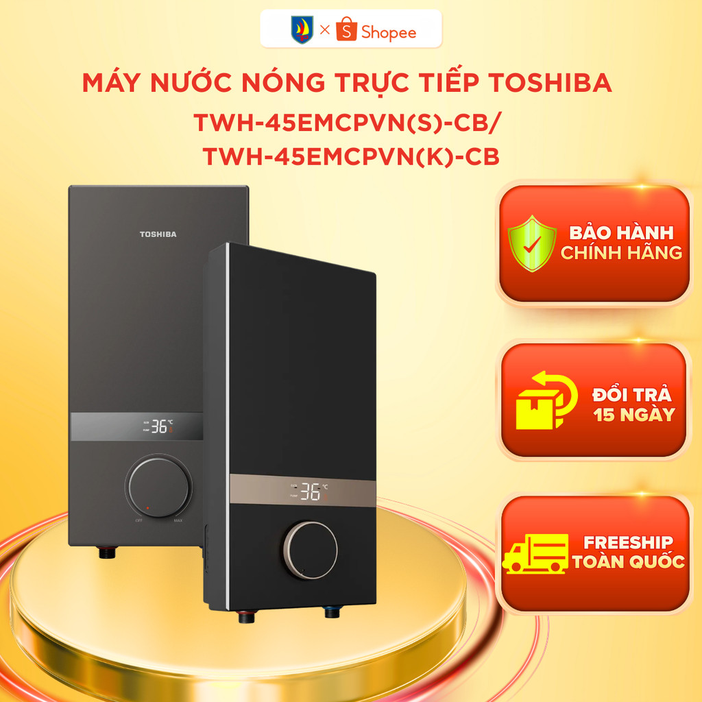 Máy tắm nước nóng trực tiếp Toshiba TWH-45EMCPVN(S)-CB / TWH-45EMCPVN(K)-CB - Bảo hành chính hãng 24