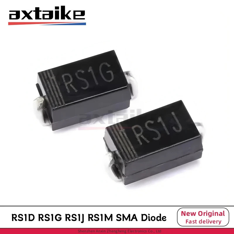 100 CÁI RS1D RS1G RS1J RS1M SMA DO-214AC 1A 200V 400V 600V 1000V FR104 FR107 Bộ chỉnh lưu phục hồi n