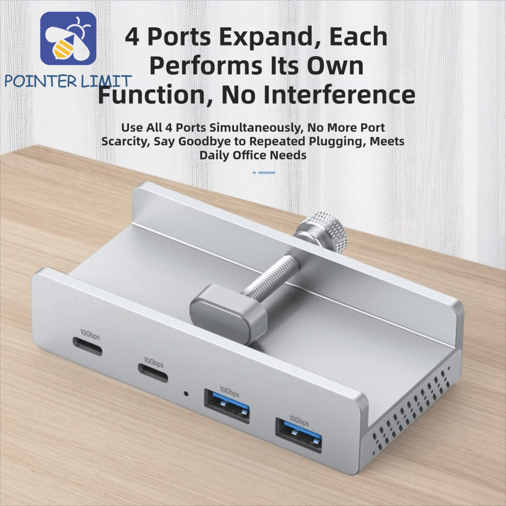 POINTER LIMIT USB HUB Kẹp, Bộ chuyển đổi bộ chia USB nguồn bên ngoài đa năng, Tốc độ cao 5Gbps USB3.