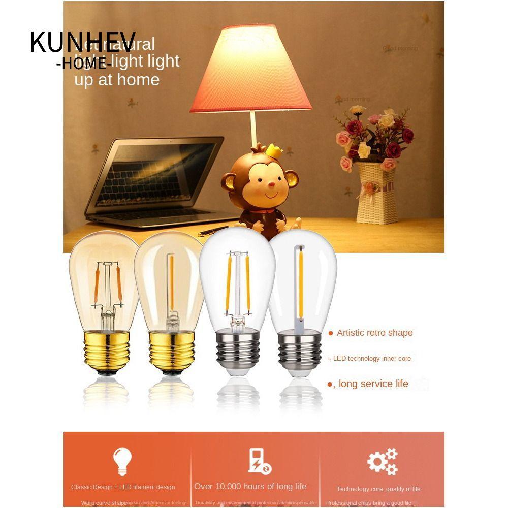 KUNHEV Bóng đèn pha lê KUNHEV, 27 bóng đèn LED sợi đốt ST45, màu trắng ấm nóng 2700K 1W 2W Bóng đèn 