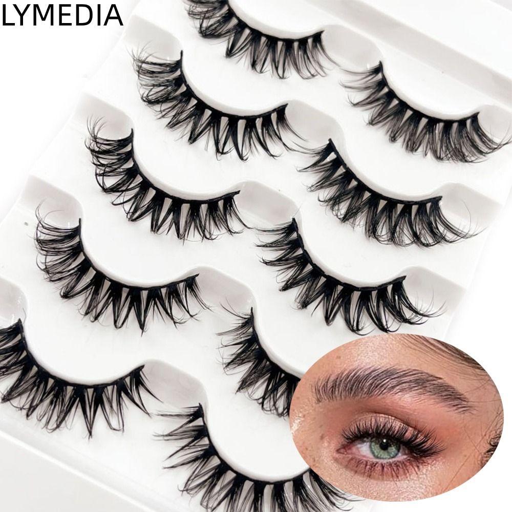 Lông mi giả lông chồn LYMEDIA, Lông mi giả khối lượng lộn xộn thủ công, Lông mi giả Wispy 15mm không