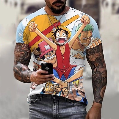Khỉ One Piece D. Luffy Roronoa Zoro Tony Tony Chopper Áo Thun Anime Hoạt Hình Anime 3D Bông Tai Kẹp 