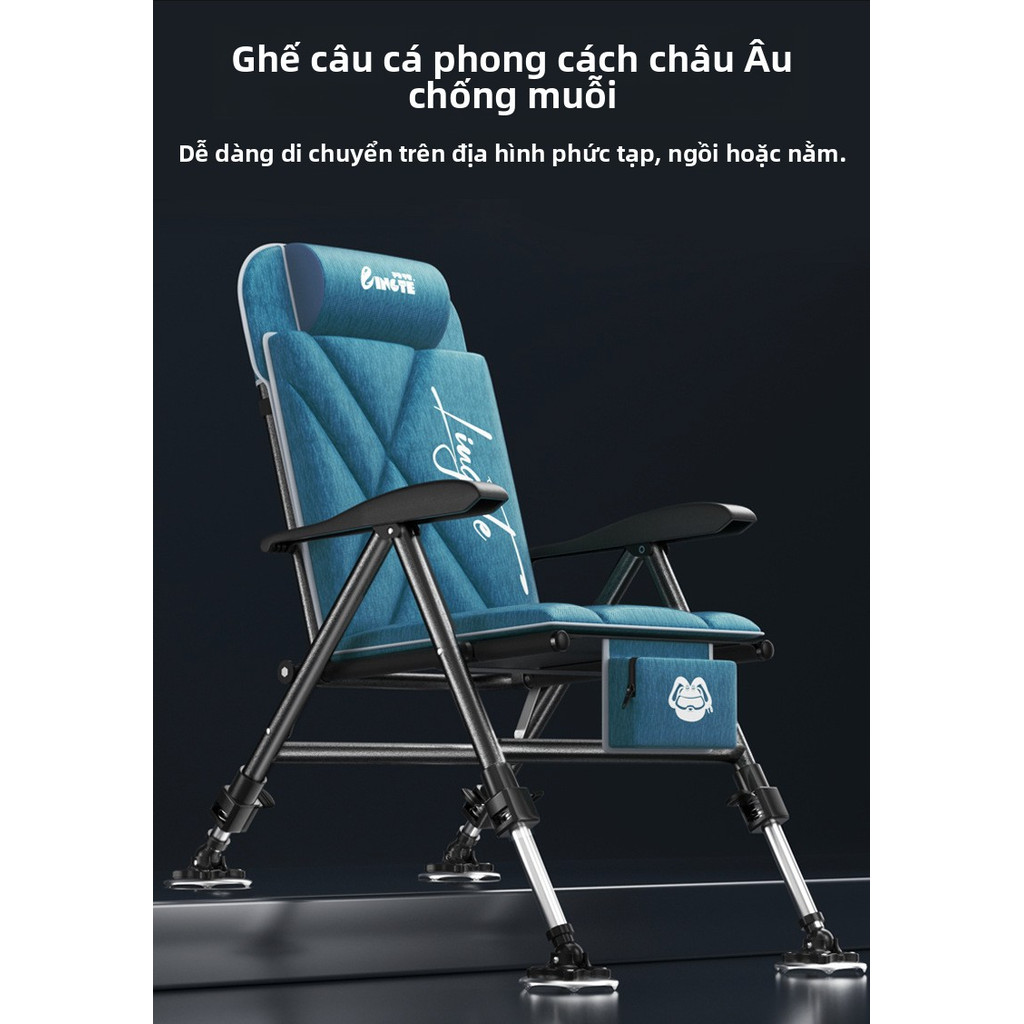 Ghế câu cá, ghế câu cá gấp gọn, ghế câu cá kiểu châu Âu chống muỗi, ghế gấp di động dùng cho câu cá 