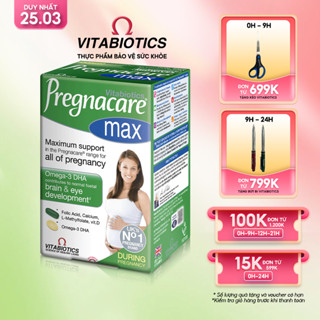 Thực Phẩm Bảo Vệ Sức Khoẻ PREGNACARE MAX Hỗ Trợ Bổ Sung Vitamin,Khoáng Chất Cho Phụ Nữ Mang Thai &Cho Con Bú Vitabiotics