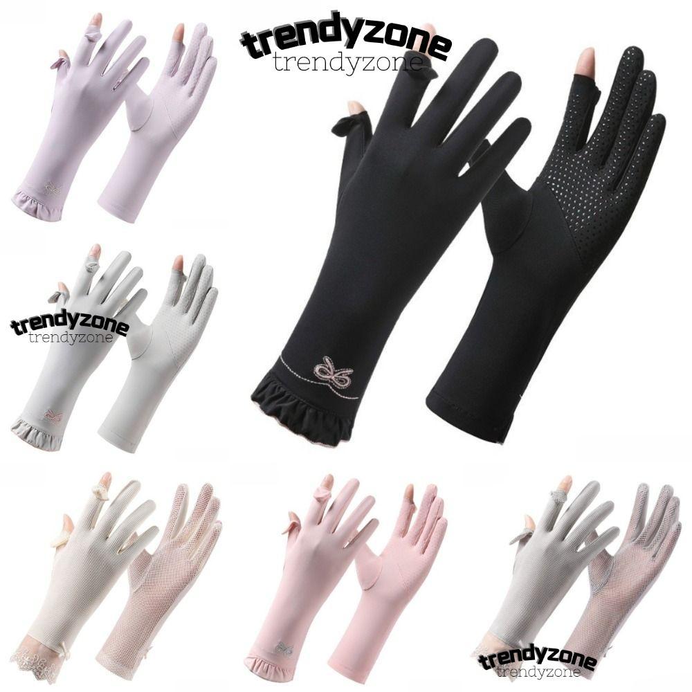 Găng tay Trendyzona A0 chống nắng và tia cực tím, ren co giãn, phù hợp chạy bộ thể thao