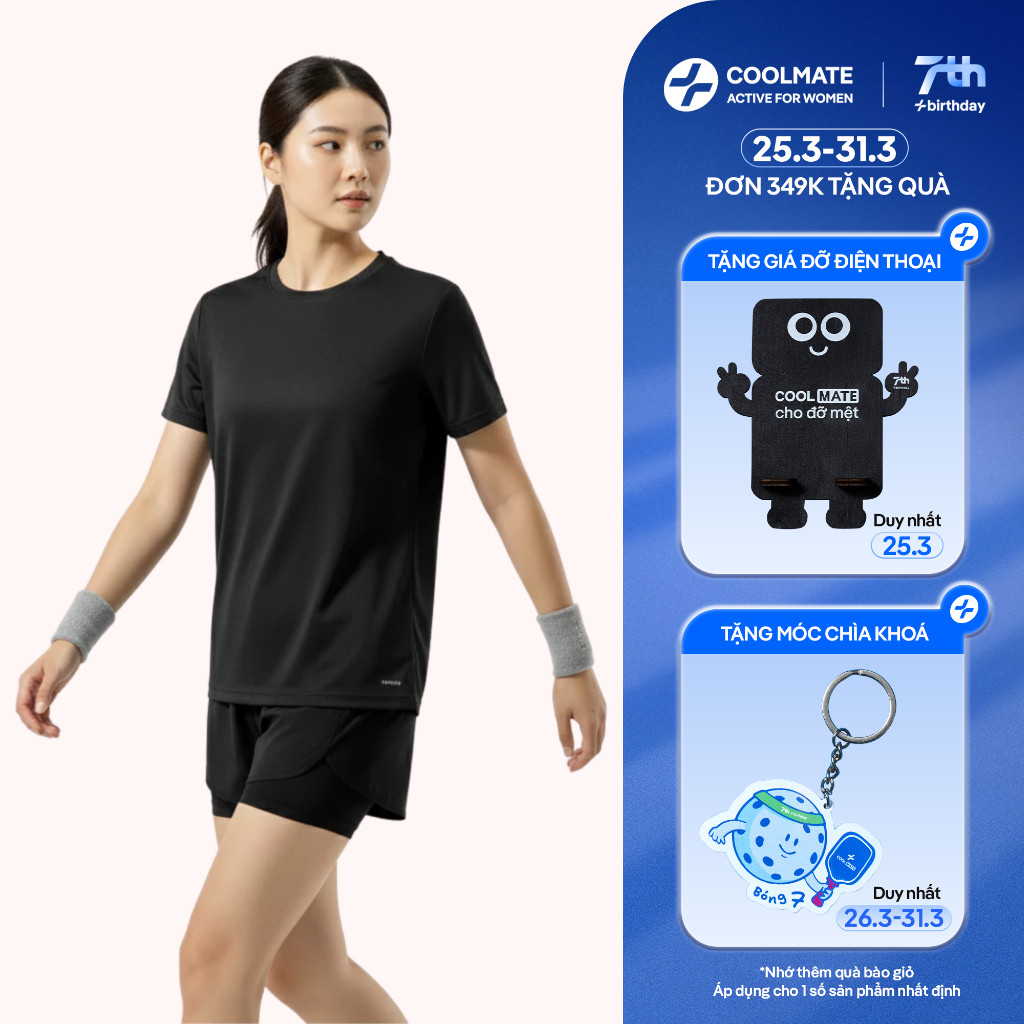 [ĐƠN 349K TẶNG QUÀ] Áo thể thao UNISEX Nam Nữ Coolmate basics thoáng khí - Coolmate Active For Women