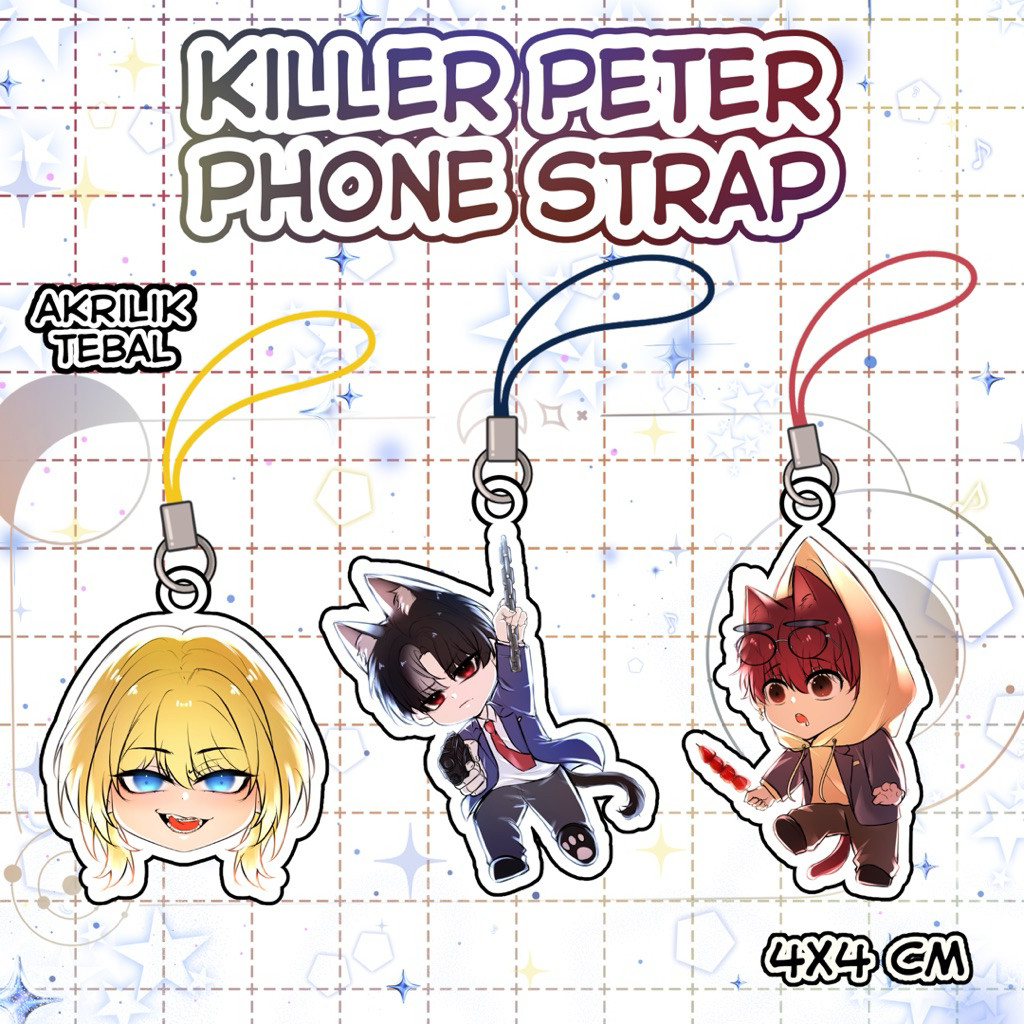 Phone Strap Killer Peter – Akrilik 2 Sisi | Gantungan HP Karakter Manhwa Lucu