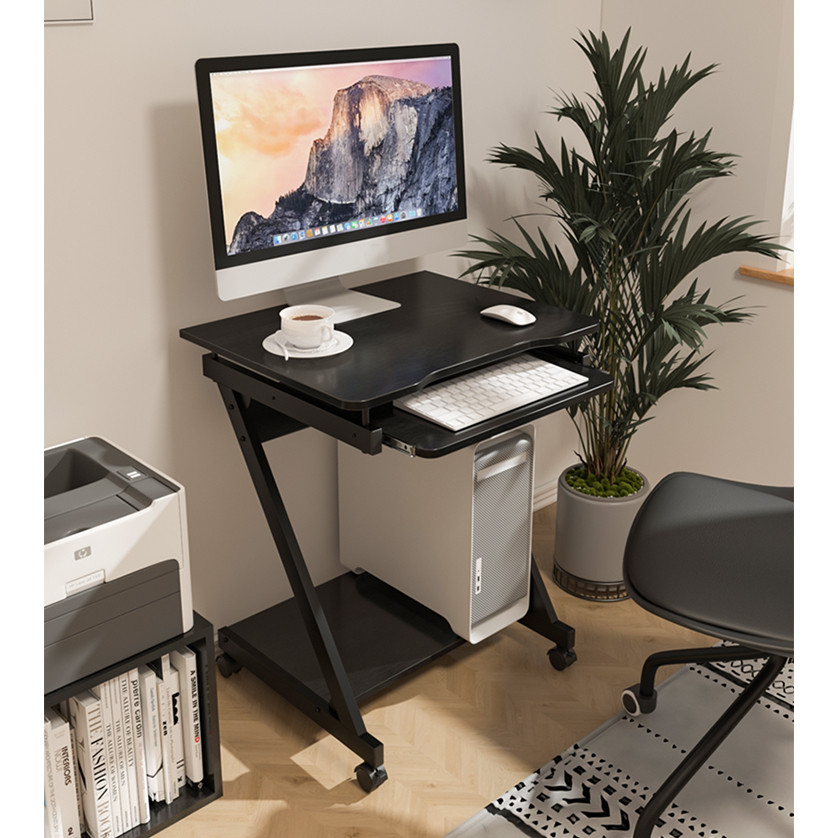 Bàn làm việc chữ Z kèm bánh xe di chuyển phù hợp phòng nhỏ tiết kiệm diện tích - GM220 -XUẤT KHẨU MỸ