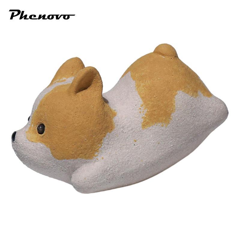 Phenovo Corgi Puppy Tea Đồ trang trí cho thú cưng Trà cát tím Trà thú cưng Chơi Handmade Kungfu dễ t