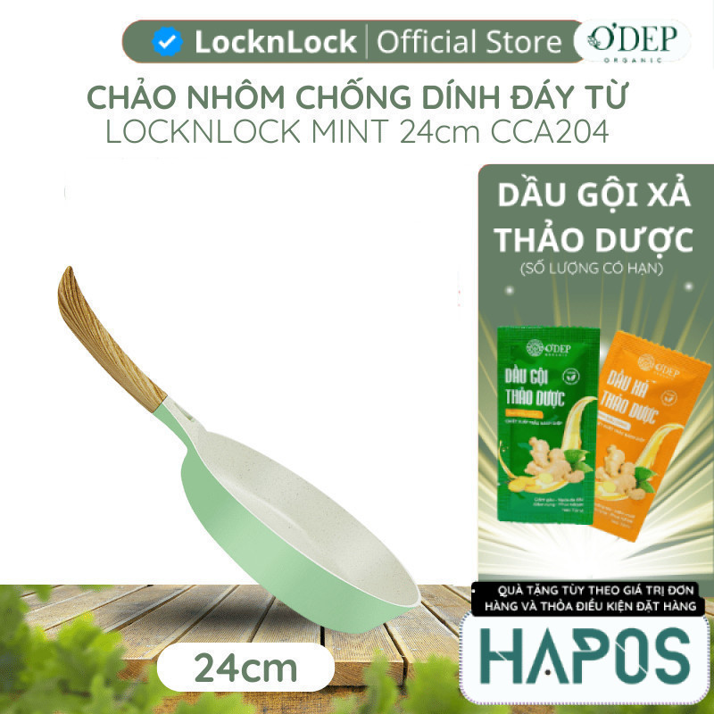 Chảo chống dính LocknLock đáy từ Chính hãng 24cm-26cm màu Mint Decor nhà bếp CCA204 CCA205  MALL OFF