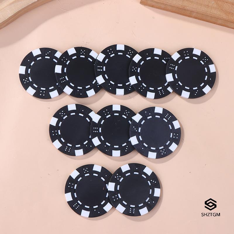 [SHZTGM] 10 Chiếc Nhựa ABS Poker Chips Casino Texas Hold 'em Poker Đồng Xu Kim Loại 11.5g Chip Poker
