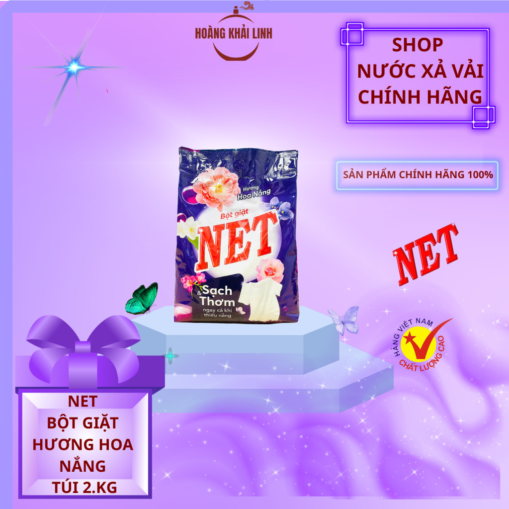 Net Bột Giặt Hương Nắng Hoa Ngát Hương Màu Tím Gói 2kg