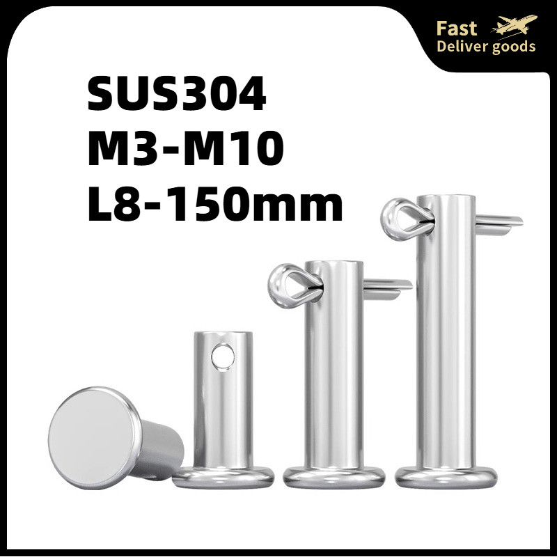 Đầu phẳng bằng thép không gỉ 304 có chốt lỗ định vị hình trụ M3 / M4 / M5 / M6 / M8 / M10/ Clevis Pi