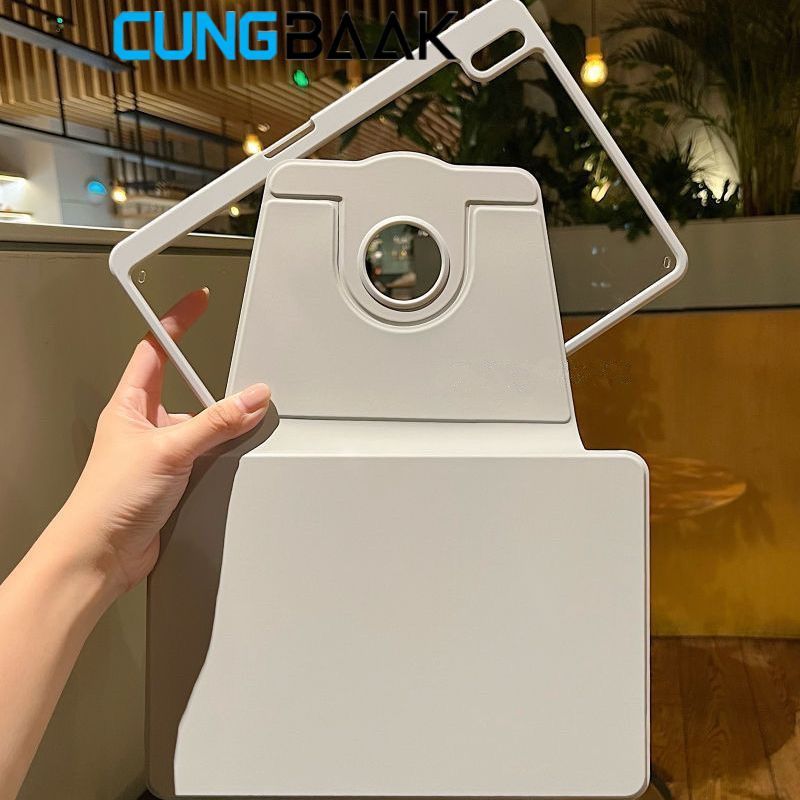 CUNGBAAK Xoay 360 độ Logo Lộ Ốp Lưng Cho iPad Gen 11 iPad 9.7 10.2 Air M1 M2 M3 M4 Mini 6 7 Pro M1 M