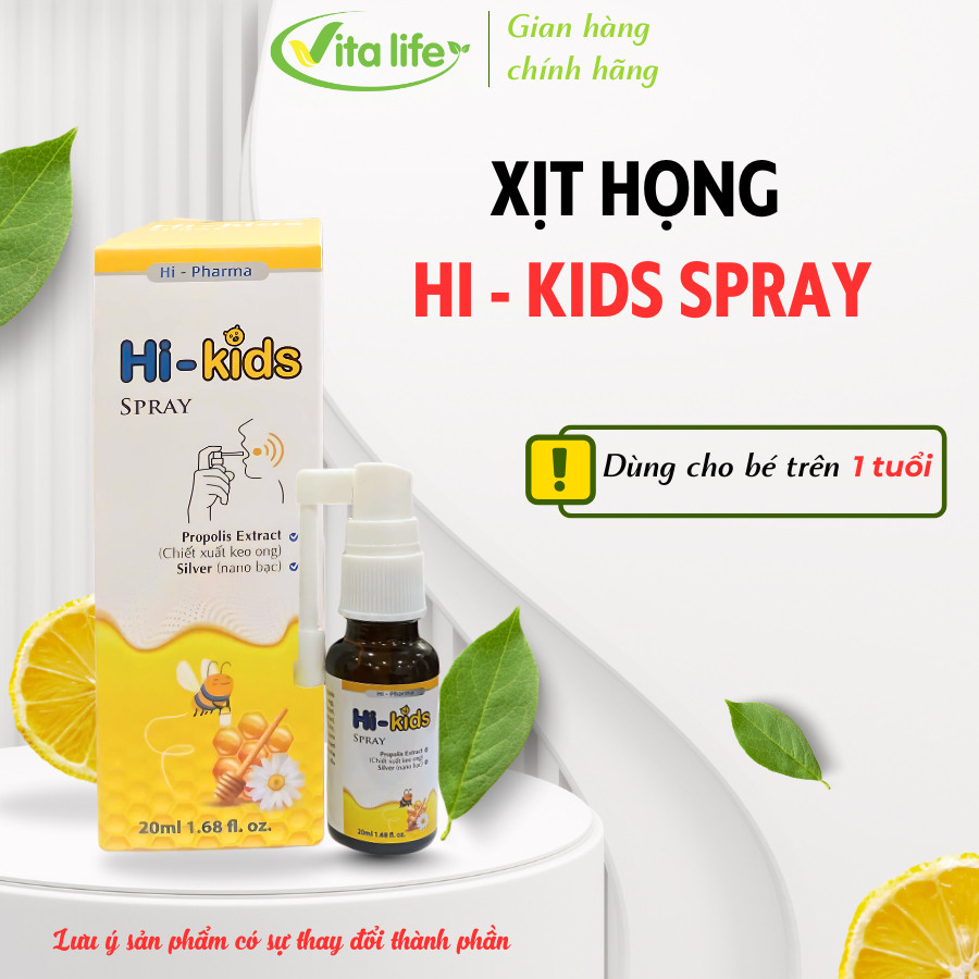 Xịt họng keo ong Hi - kids spray ACTIVMEDI PHARMA
