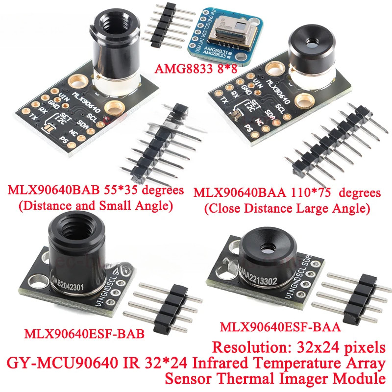 MLX90640BAA MLX90640BAB MLX90640 GY-MCU90640 IR 32 * 24 Dot Matrix Nhiệt độ hồng ngoại Mảng cảm biến