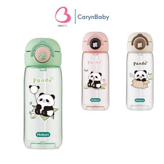 Bình Nước Panda Hokori 480ml Việt Nhật - Bình Uống Nước Có Ống Hút Silicon Tiện Lợi Cho Bé CarynShop