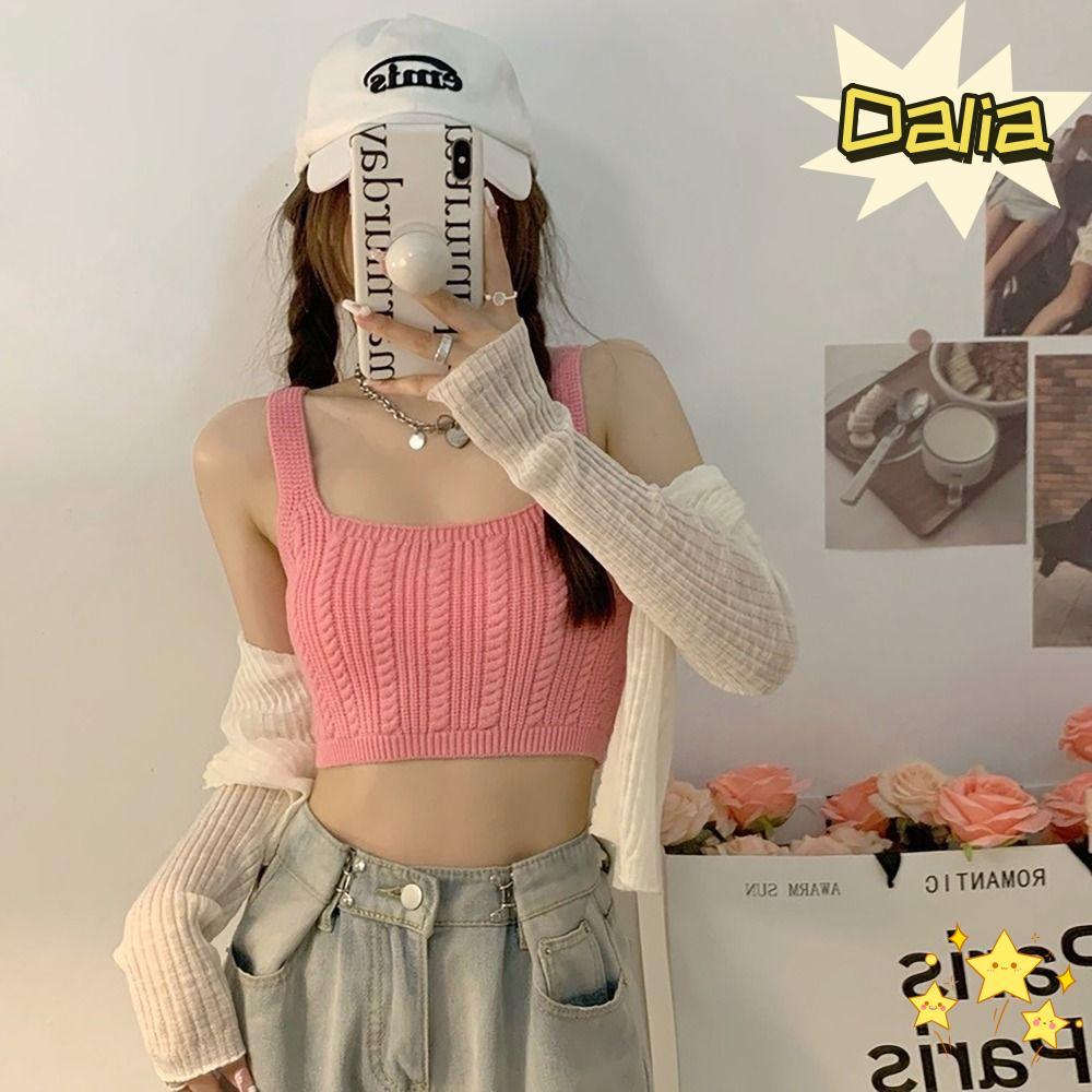 DALIA Strappy Tank Top Phong Cách Y2K Ngọt Ngào Cho Nữ