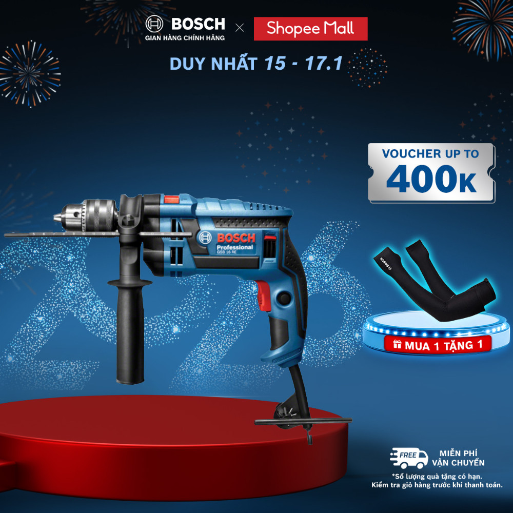 Máy khoan động lực Bosch GSB 16 RE (Hộp nhựa)