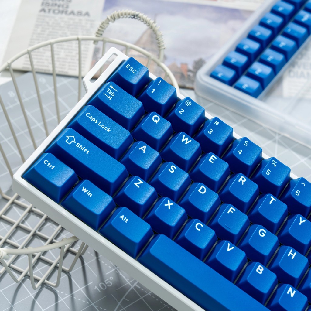 117 Phím Classic Blue Double Shot PBT Keycaps Cherry Profile Custom Keycaps cho bàn phím cơ
