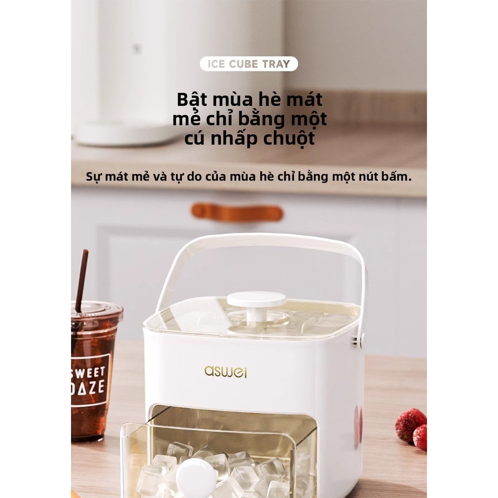 Press Ice Tray Ice Cube Mold Ice Box Frozen Ice Ball Handy Tool Grinder Dung Tích Lớn Ice Storage Hộ