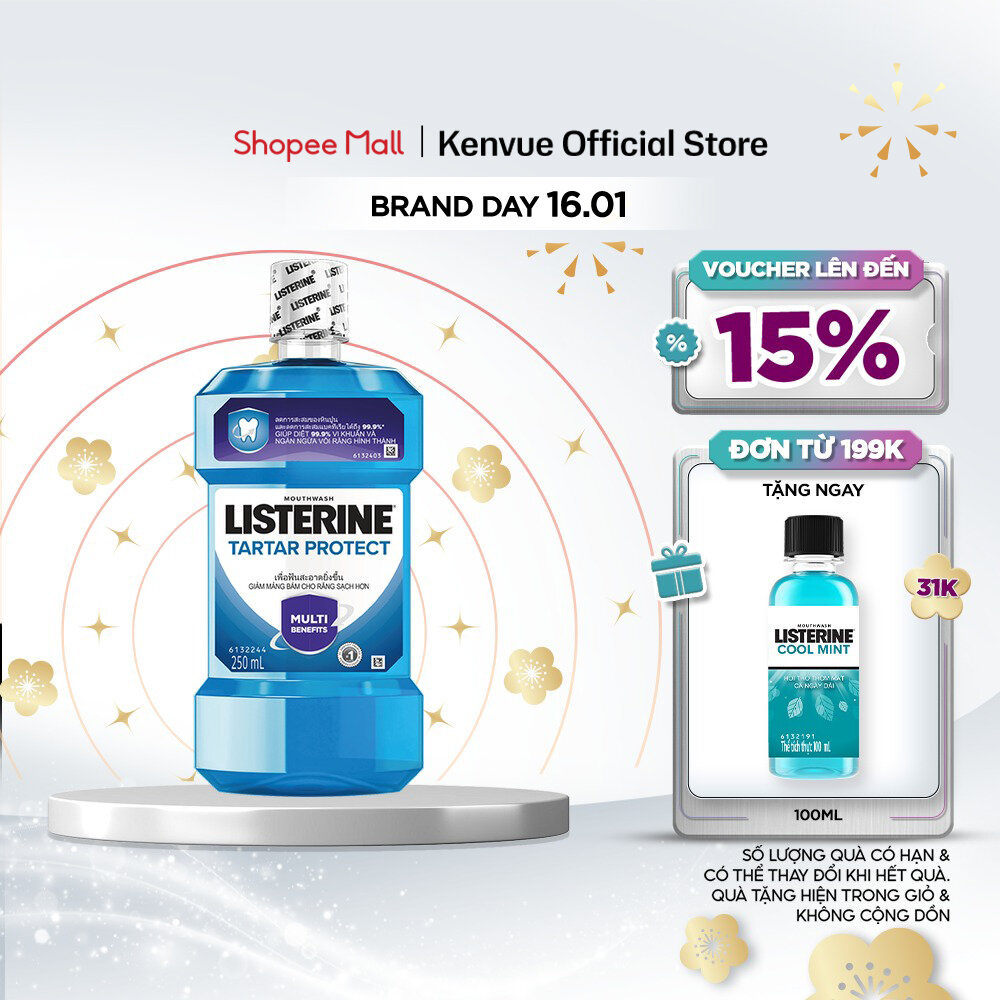 Nước súc miệng ngăn ngừa mảng bám Listerine Tartar Protection 250ml