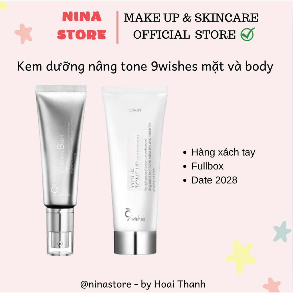 Kem dưỡng trắng nâng tone 9Wishes White tone up body/ 9wishes vb premium fullsize