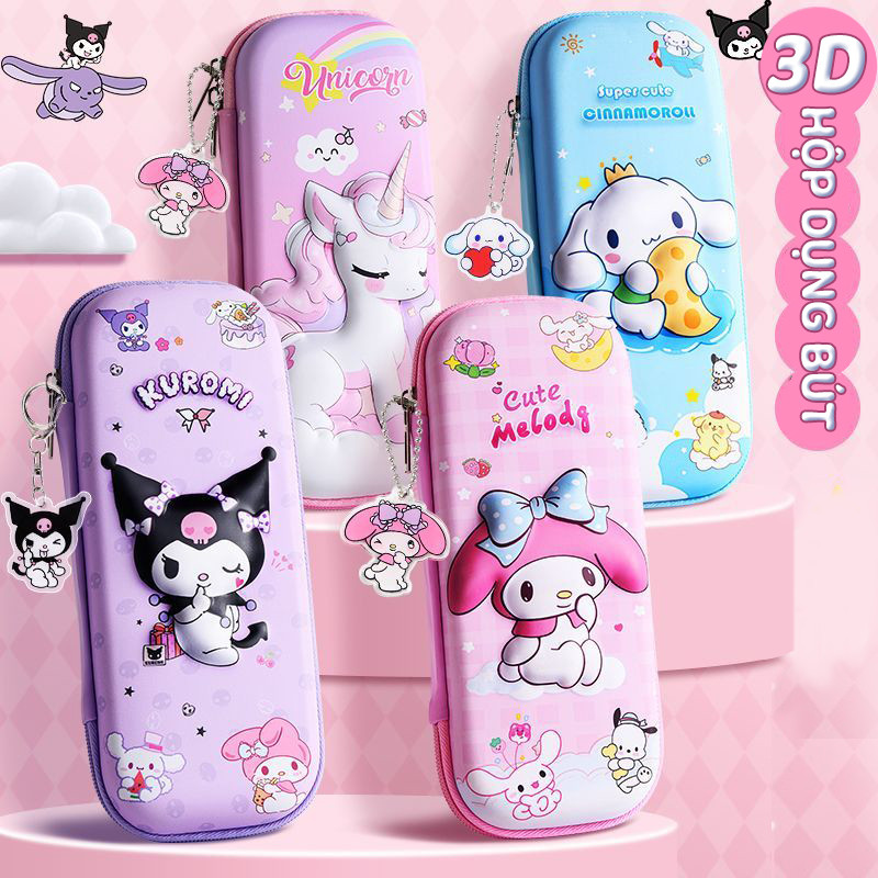 Hộp đựng Bút​ dành cho học sinh và bé gái, thiết kế 3D ngộ nghĩnh dễ thương, vỏ ngoài chống nước, bảo vệ dụng cụ học tập