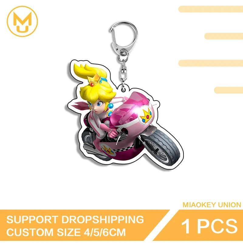 Cool Racing Girl Peach Princess Key Chains Popular Chic Pendant Props Accessories Function Durable