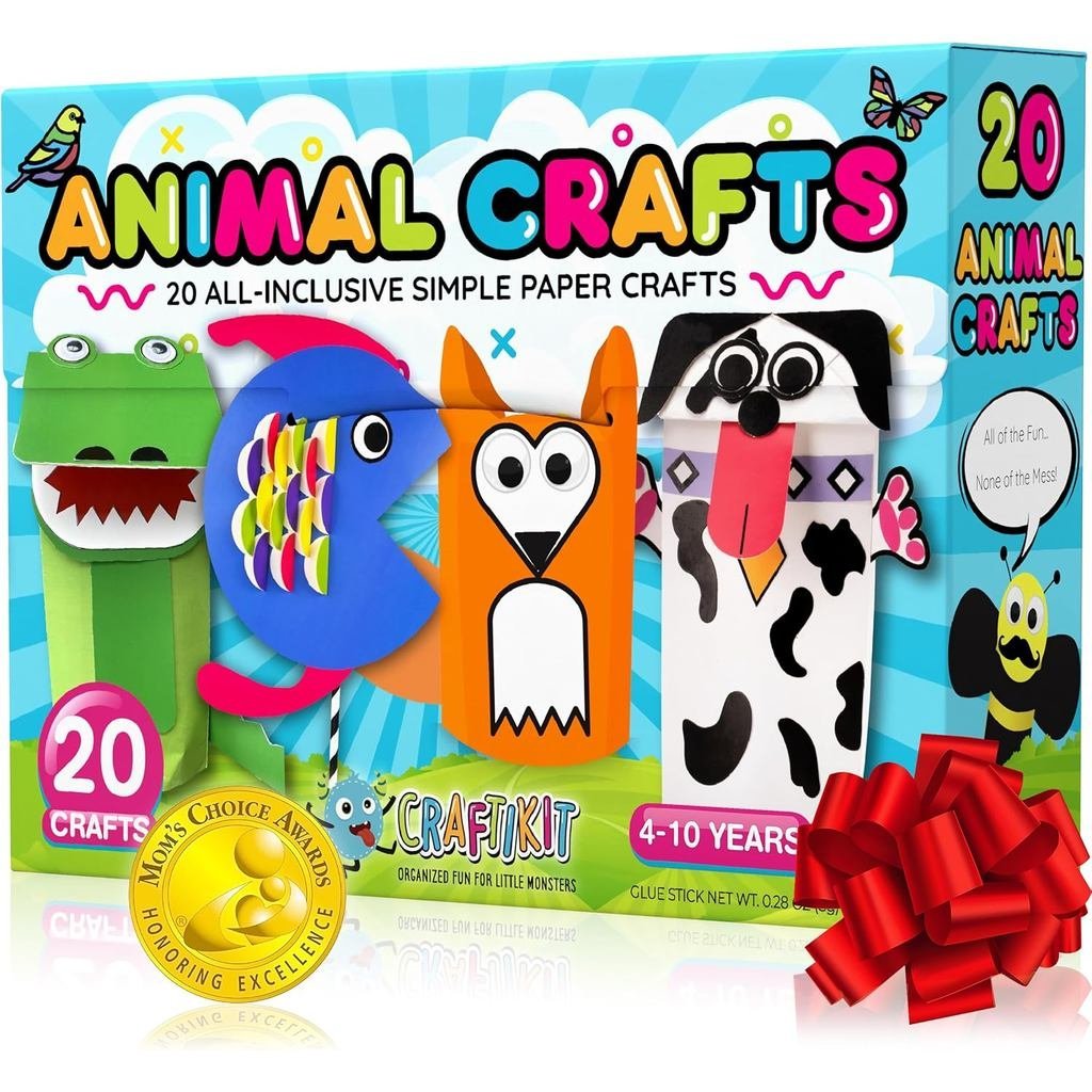 Thủ công®20Award-WinningAnimalToddlerArtsandCraftsforKidsAges3-10Years, AllInclusiveAnimalCraftKits,
